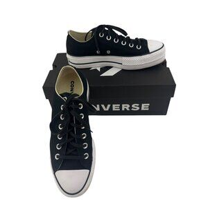 Converse Chuck Taylor All Star Lift Platform Canvas Sneakers Black Size 8 Womens